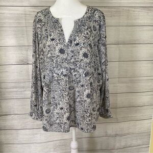 Ann Taylor Loft Tunic Long Sleeve Blouse Size M Pullover empire waist